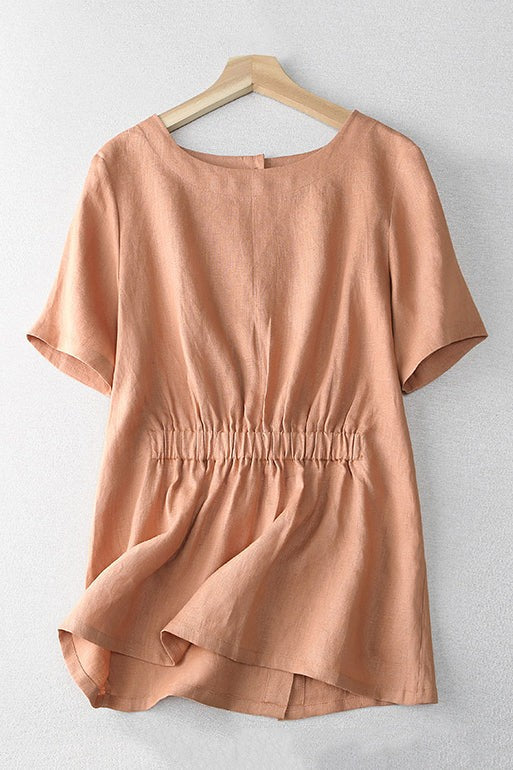 Casual Linen Short Sleeve Top – Lightweight Summer Essential