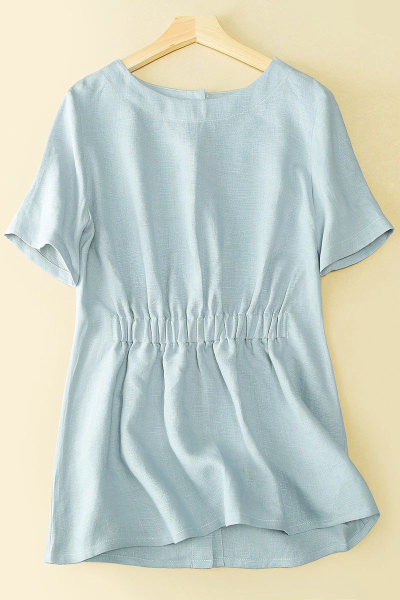 Casual Linen Short Sleeve Top – Lightweight Summer Essential
