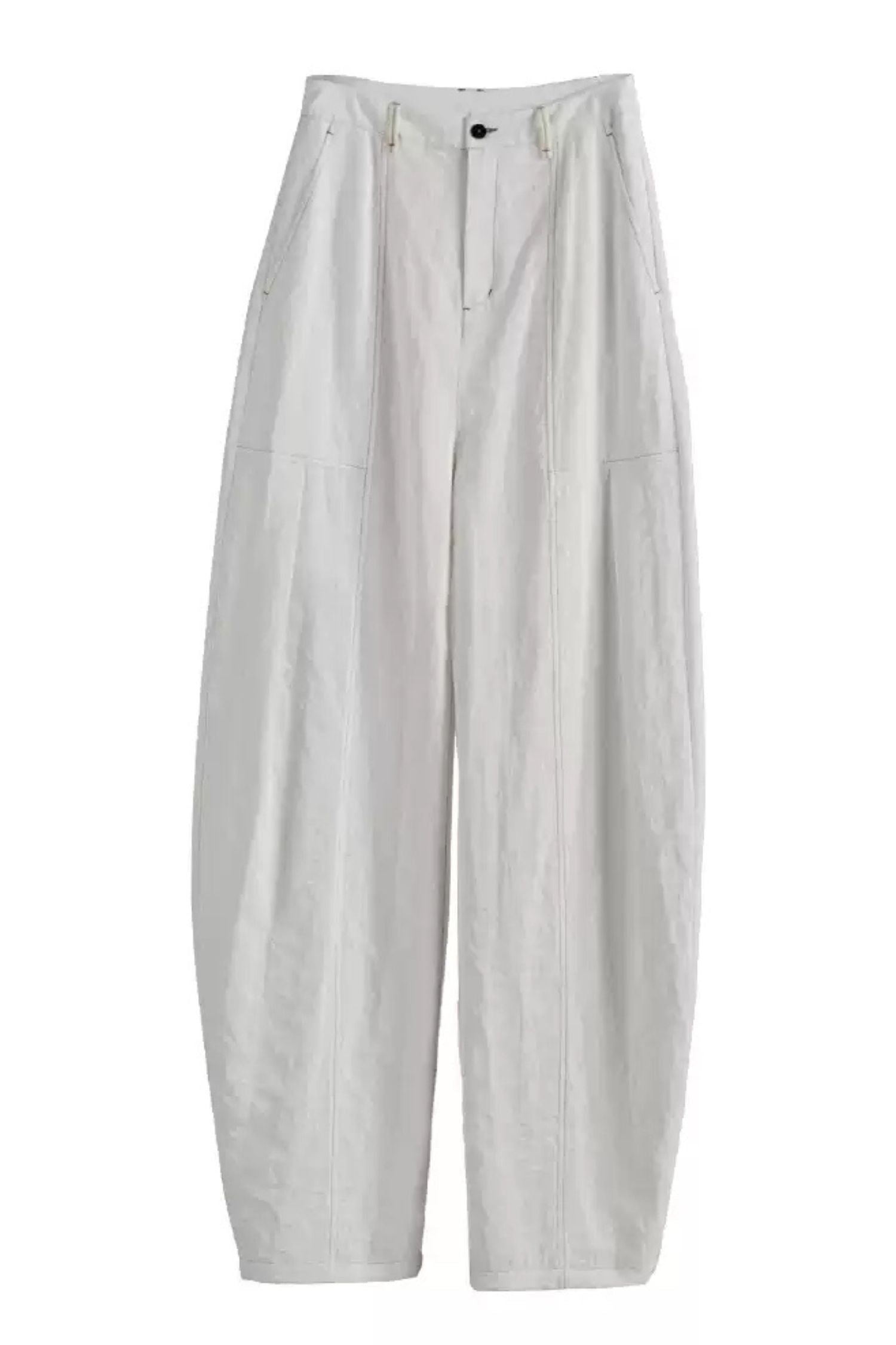 Loose Fit Linen Wide Leg Pants – High Waist with Pockets