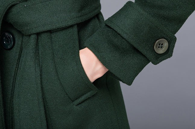 Military Wool Coat – Double Breasted Long Winter Outerwear
