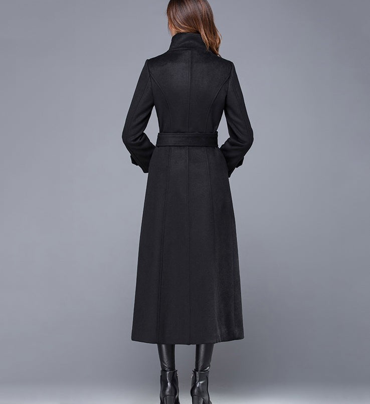 Military Wool Coat – Double Breasted Long Winter Outerwear
