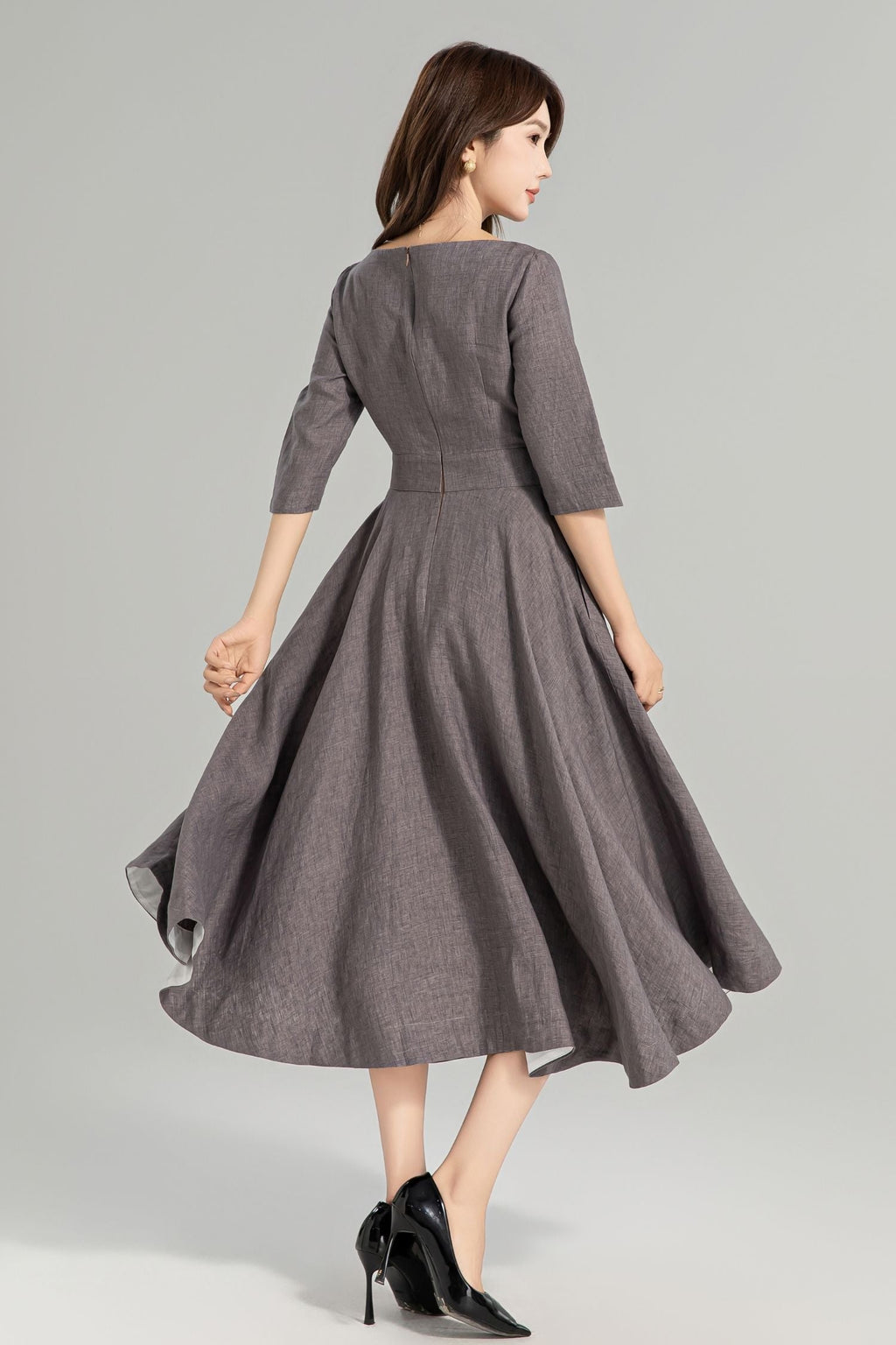 Swing Linen Dress – Lightweight Summer Fit with Pockets